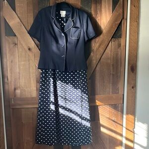 Navy Polka Dot Skirt